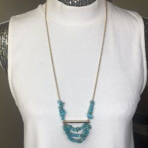 Sugarfix by BaubleBar Gold Bar Turquoise Pendant Necklace